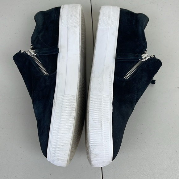 stevemadden zipper platform sneakers Sz 9 M black leather upper - Picture 4 of 10